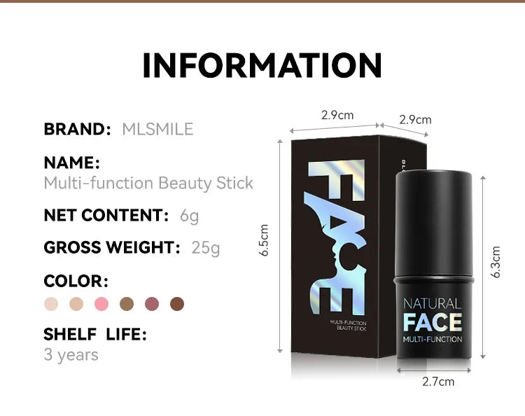 Bastão facial - Creme corretivo, Bronzeador, Iluminador & Blush silkworm