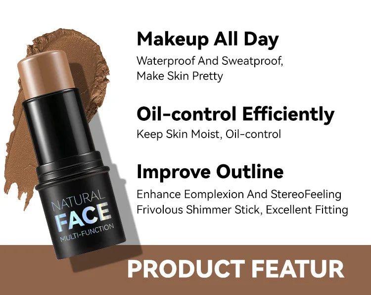 Bastão facial - Creme corretivo, Bronzeador, Iluminador & Blush silkworm