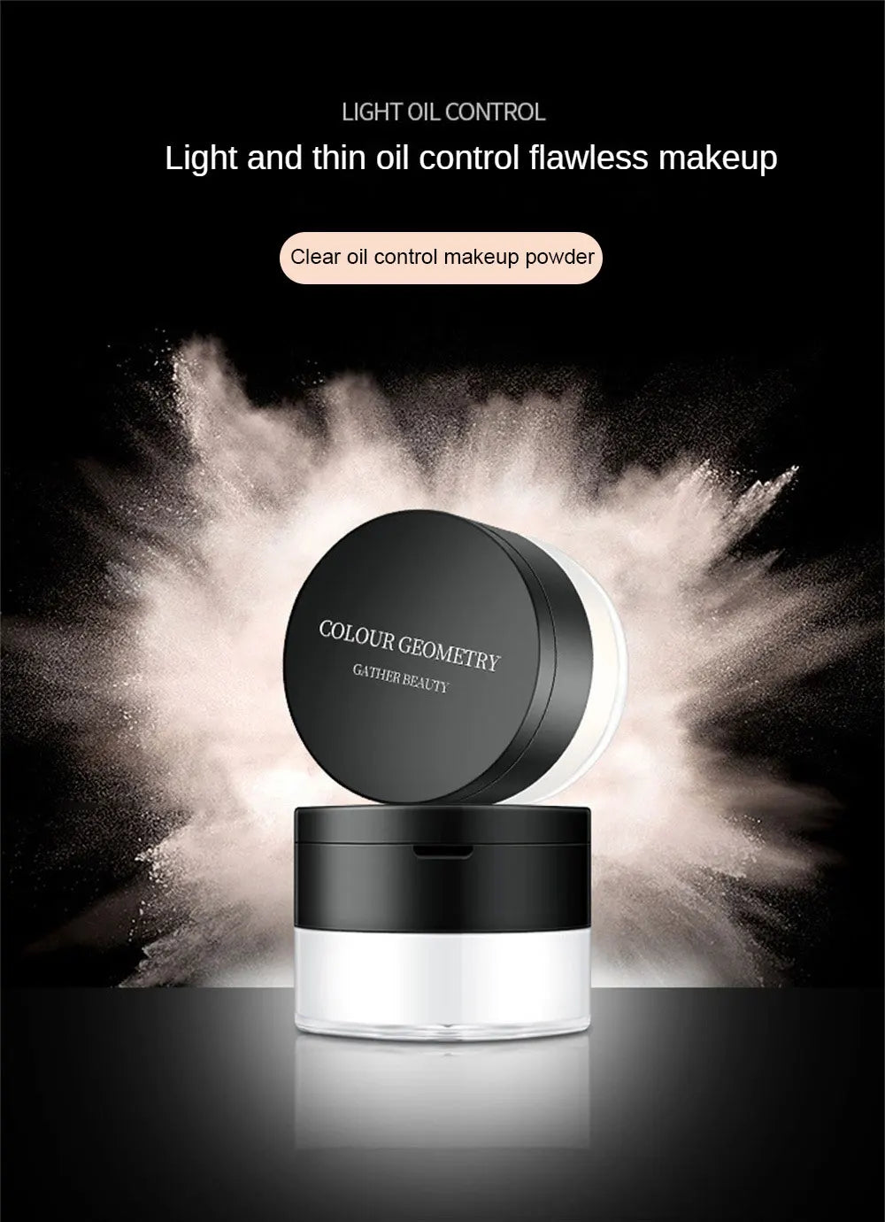 Pó translúcido para modelagem de rosto com controle de oleosidade